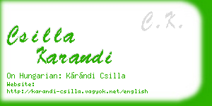 csilla karandi business card